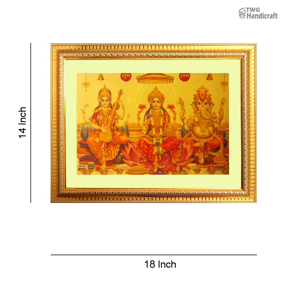 Manufacturer & Wholesale Supplier of Golden Foil Laxmi Ganesh Saraswati Photo Frame