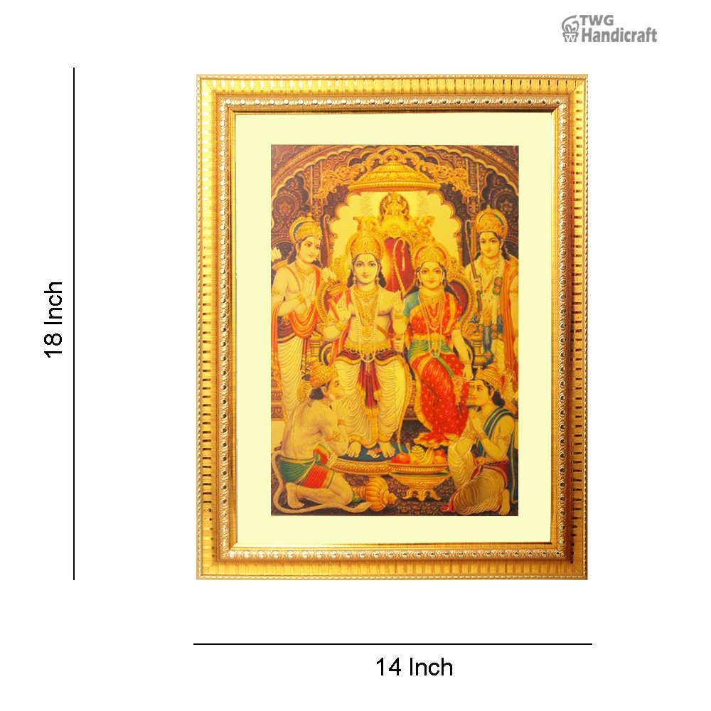 Manufacturer & Wholesale Supplier of 24K Golden Foil Ram Darbar God Frame