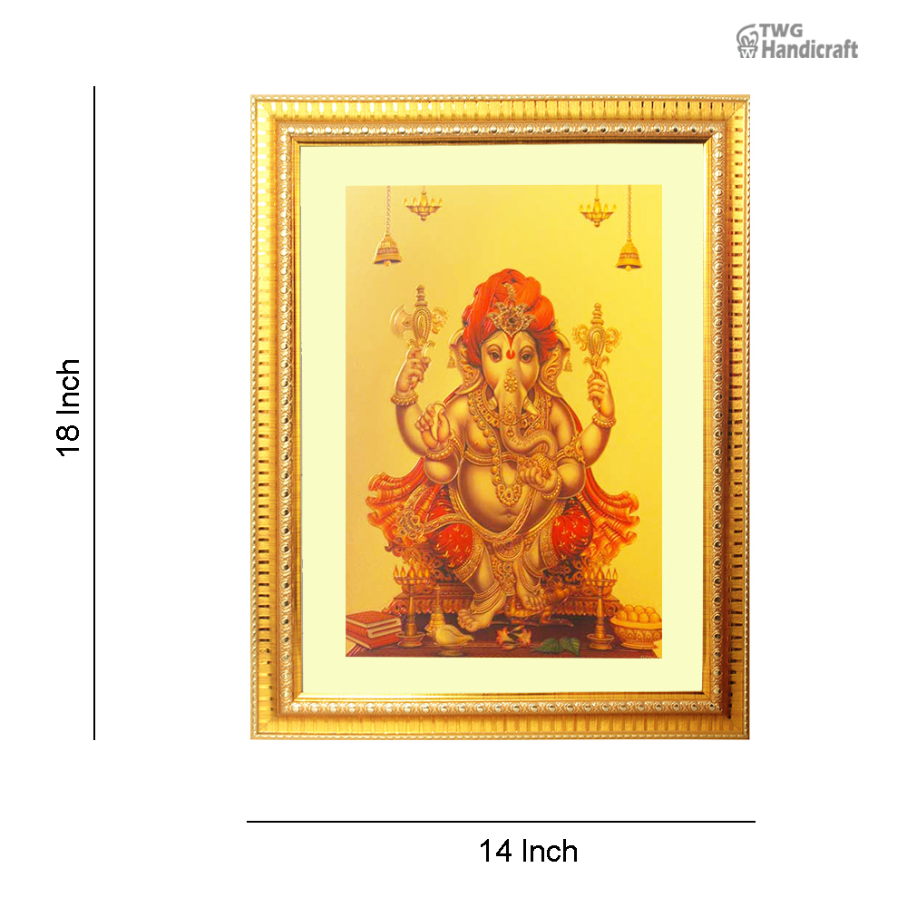 Manufacturer & Wholesaler of 24K Golden Foil Lord Ganesha God Frame
