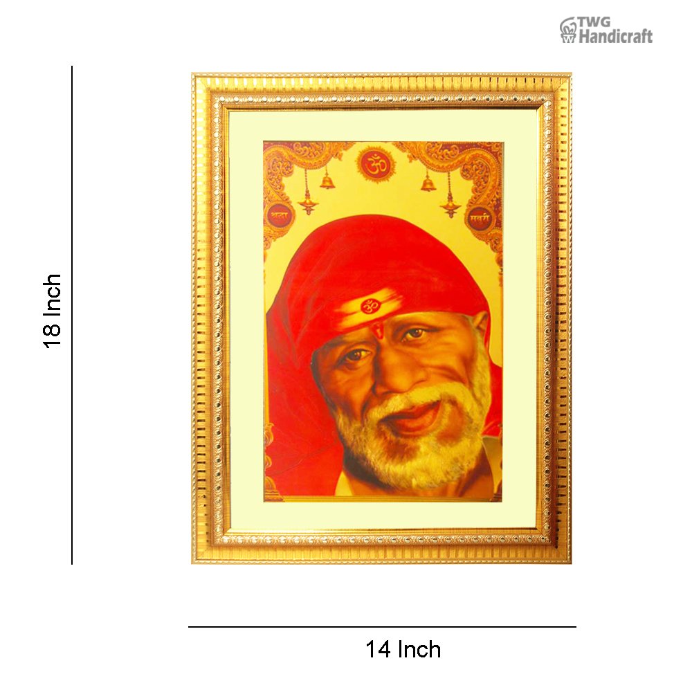 Manufacturer & Wholesale Supplier of 24K Gold Plated Sai Baba Face God Frame