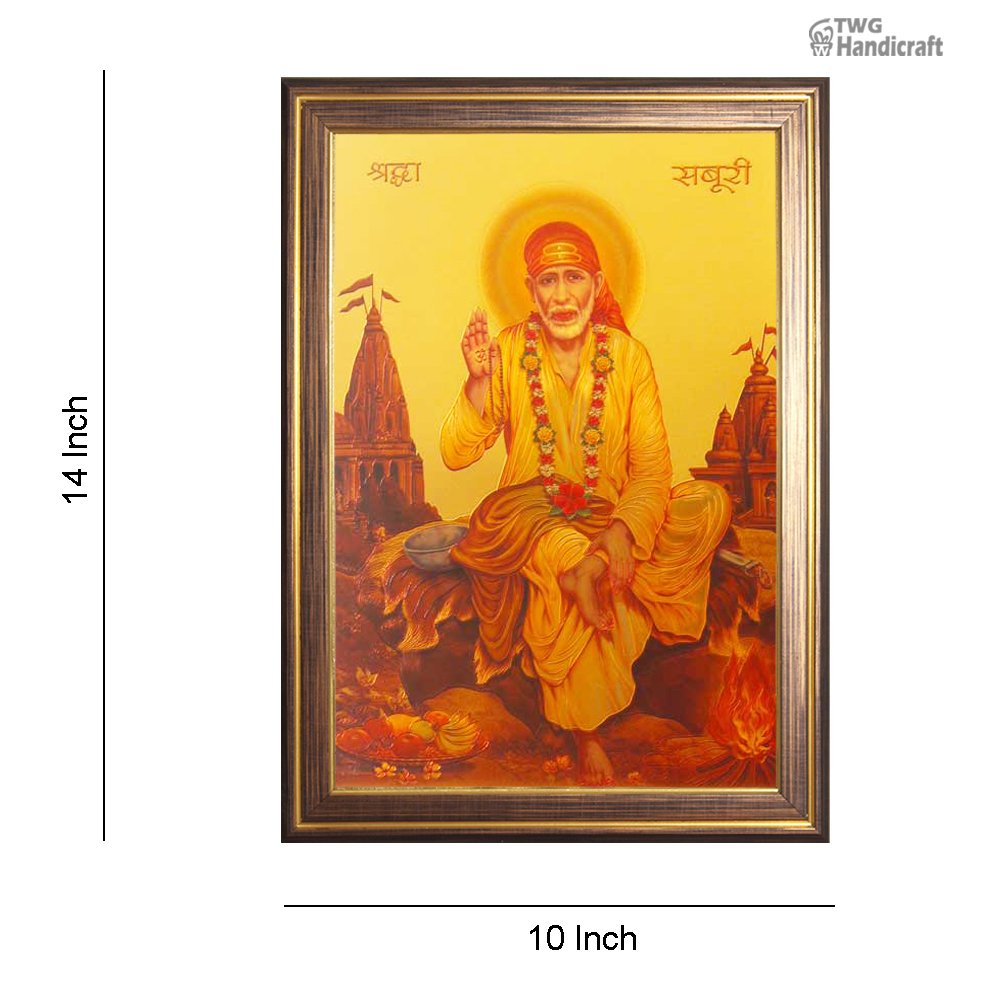 God Frames For Pooja Mandir Manufacturers in Banglore 24 K Golden Foil Sai Baba Frames