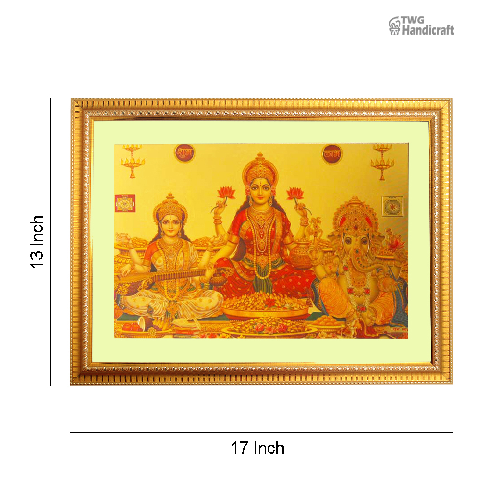 Manufacturer & Supplier of Gold Plated Laxmi Ganesh Saraswati Photo Frames
