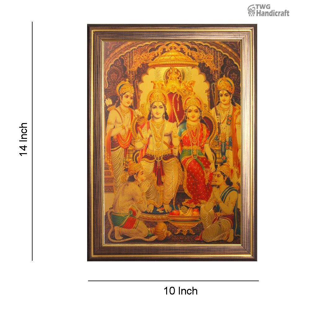 God Frames For Pooja Mandir Manufacturers in Banglore 24 K Ram Darbar Golden Foil Frames
