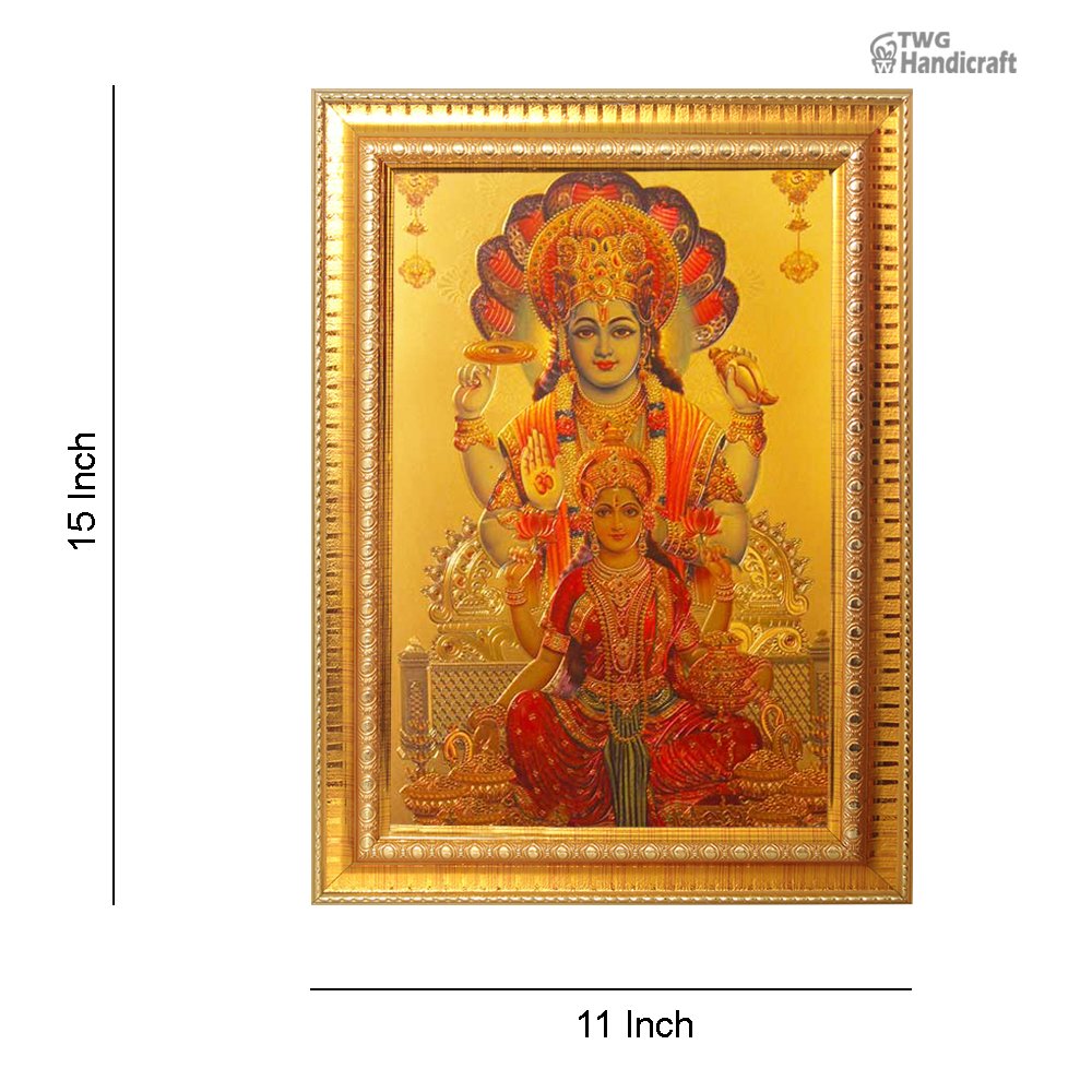 Manufacturer & Wholesale Supplier of 24K Golden Foil Lord Vishnu & Laxmi Religious Photo Frames