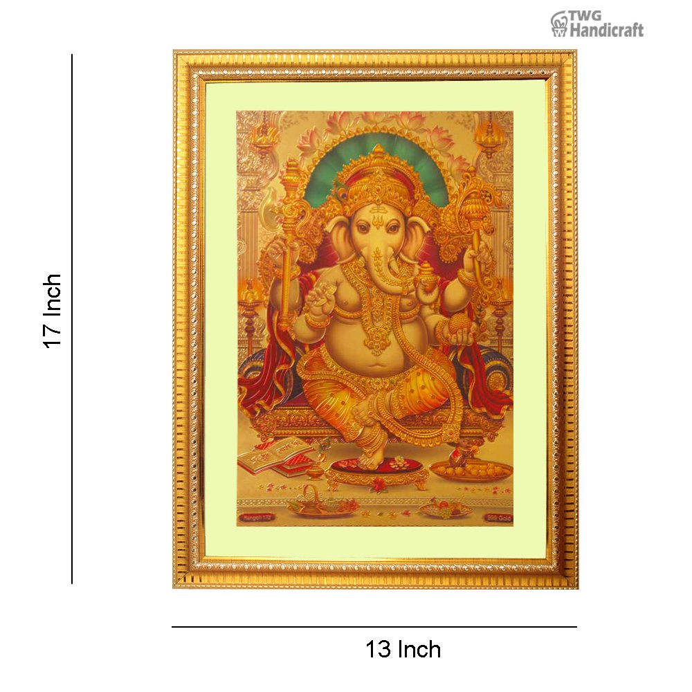 Manufacturer & Supplier of 24K Golden Foil Lord Ganesha God Photo Frame