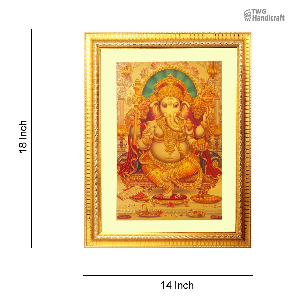 Manufacturer & Wholesale Supplier of 24K Golden Foil Lord Ganesha God Frame
