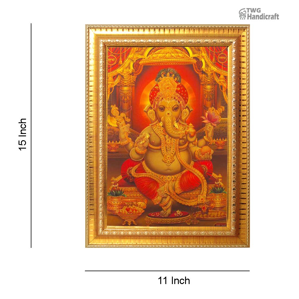 Manufacturer & Wholesaler of 24K Gold Plated Lord Ganesha God Photo Frames at Factory Rate