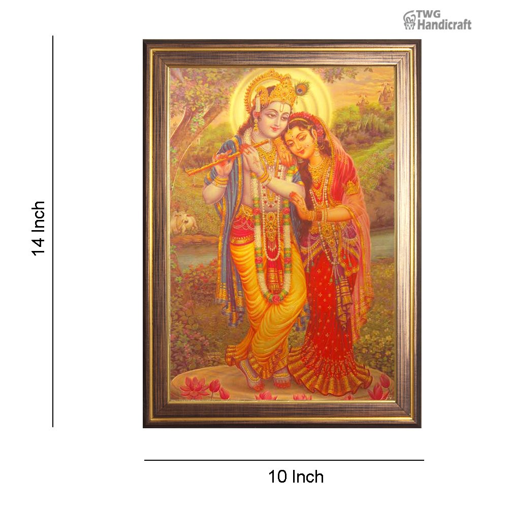 Manufacturer & Supplier of 24K Golden Foil Lord Radha Krishna Religious Photo Frame