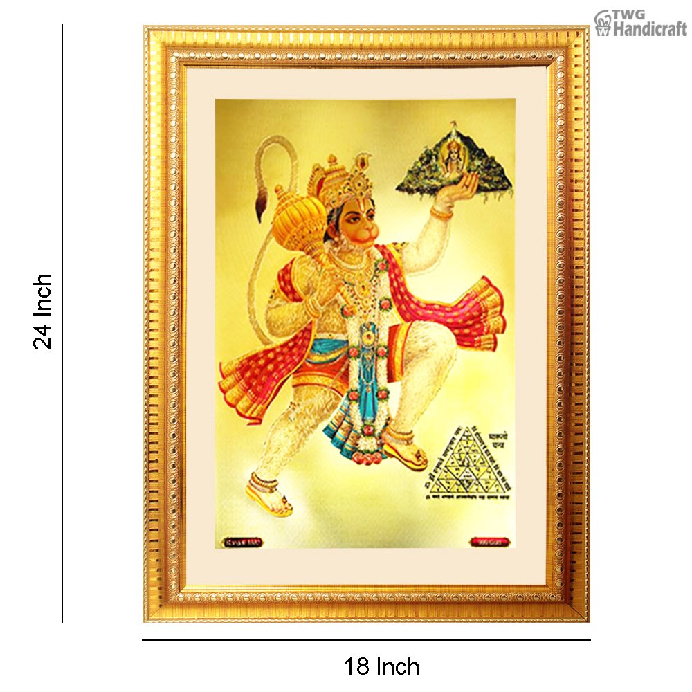 Manufacturer & Supplier of Lord Hanuman 24K Golden Foil God Photo Frames Direct from Factory