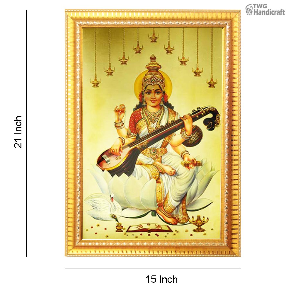 24 K Golden Frames Manufacturers in India Maa Saraswati Gold Foil Frame