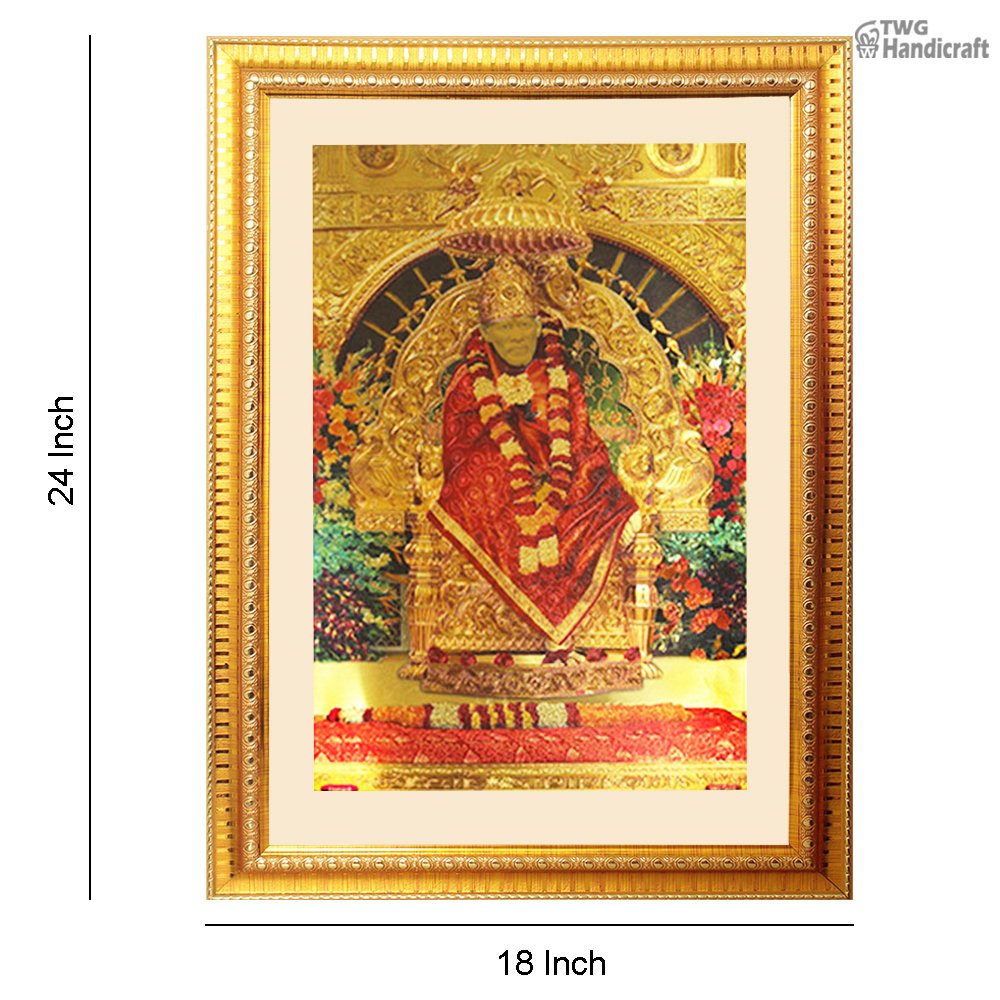 Manufacturer & Wholesale Supplier of Sai Baba 24K Golden Foil God Photo Frames Buy in Bullk