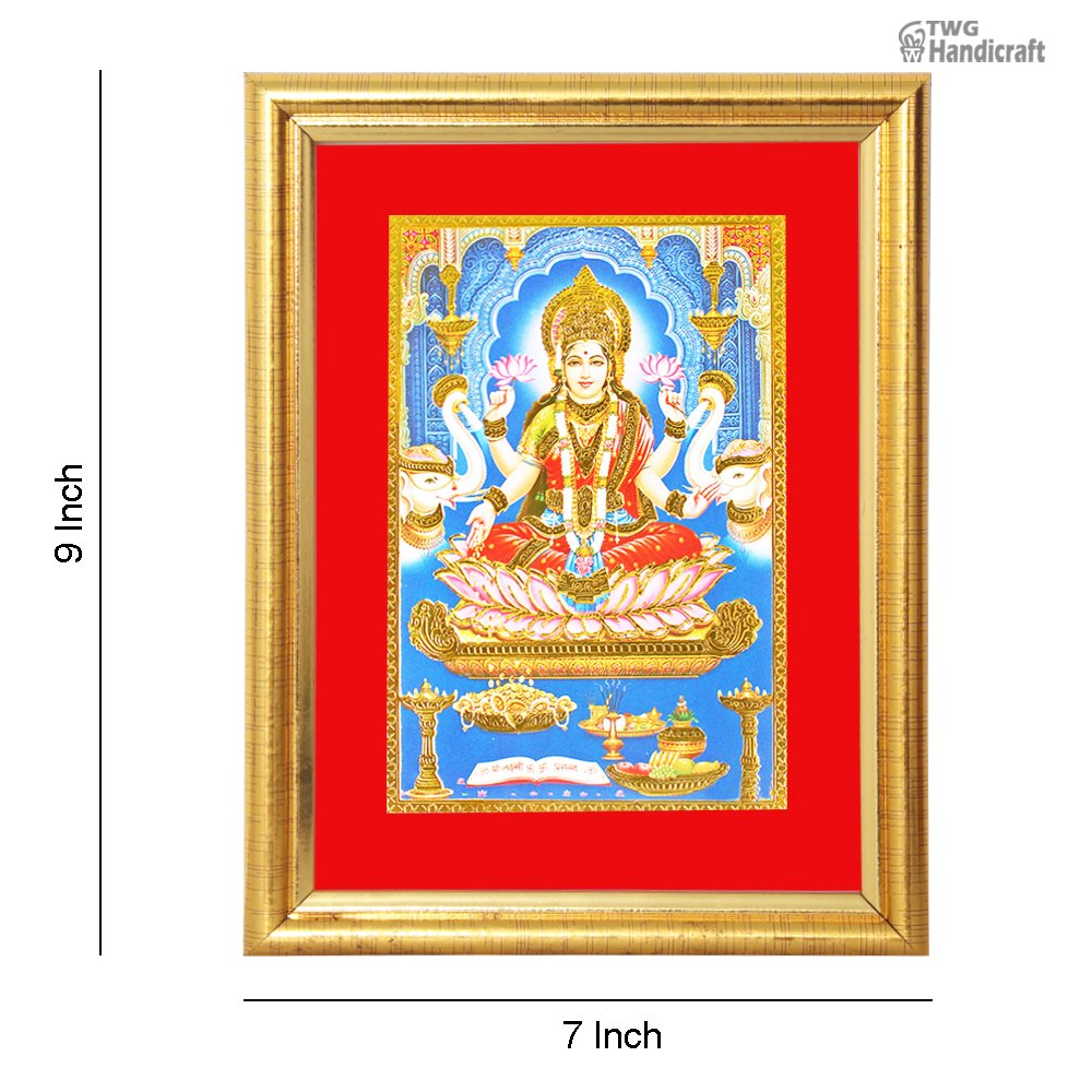 God Frames For Pooja Mandir Manufacturers in Sadar Bazar Delhi 24 K Golden Maa Laxmi Frames