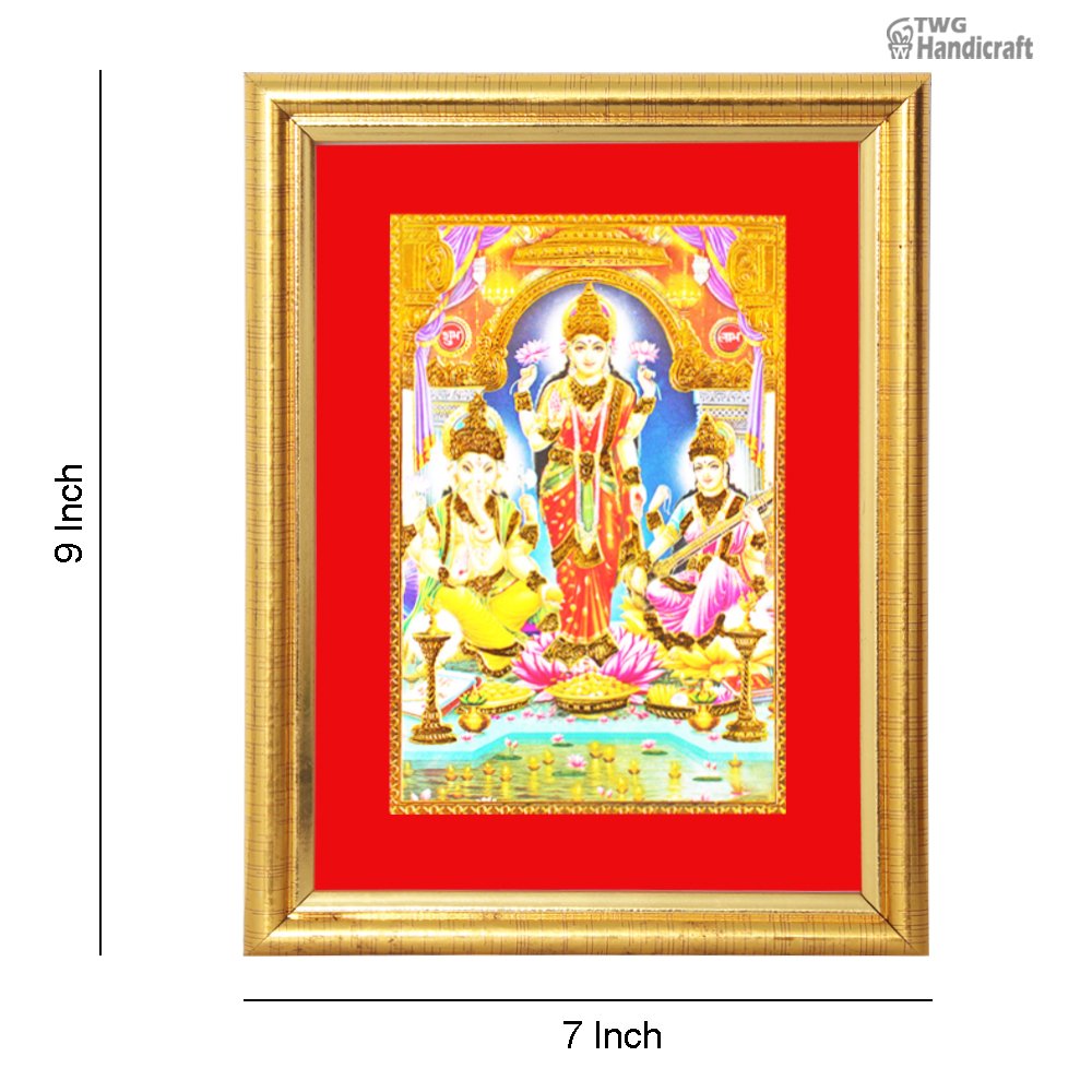 24 K Golden Frames Manufacturers in Delhi Golden Foil Laxmi Ganesh Sarswati Frames
