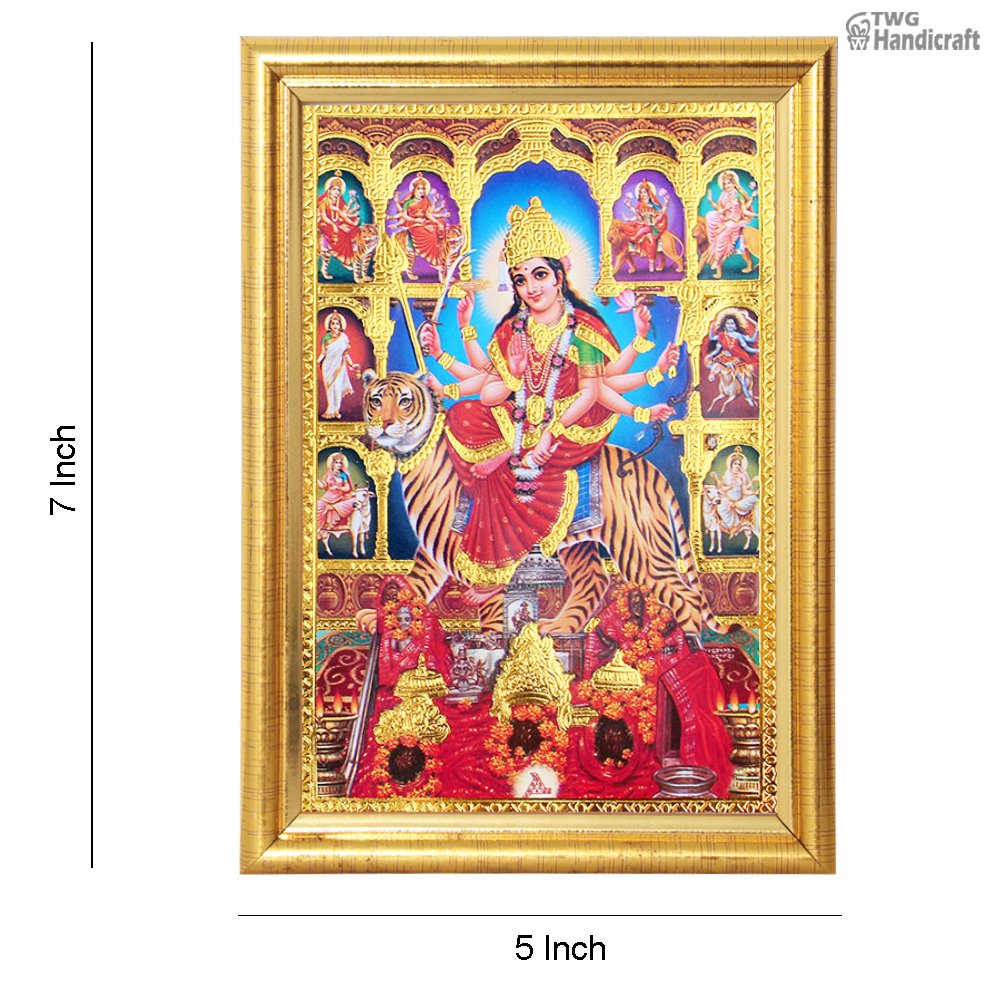Manufacturer of 24 K Golden Frames Maa Durga Golden Foil Frames
