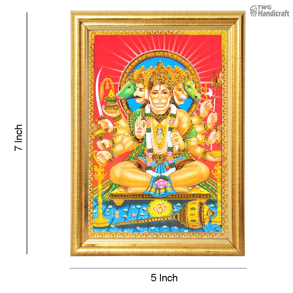 God Frames For Pooja Mandir Manufacturers in Delhi 24 K Golden Foil Hanuman Frames