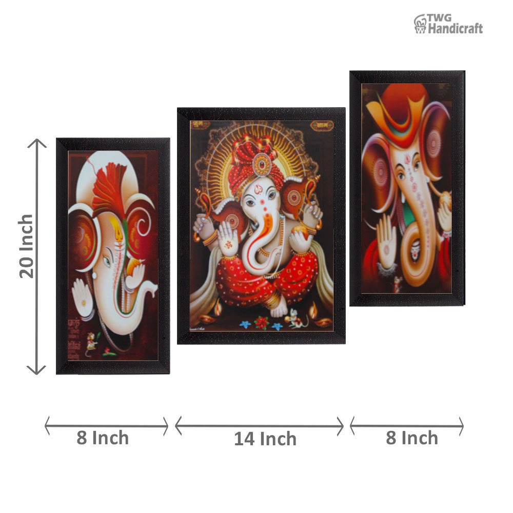 Lord Ganesha Painting Manufacturers in Karol Bagh Delhi Set of Small Size Paintings 
