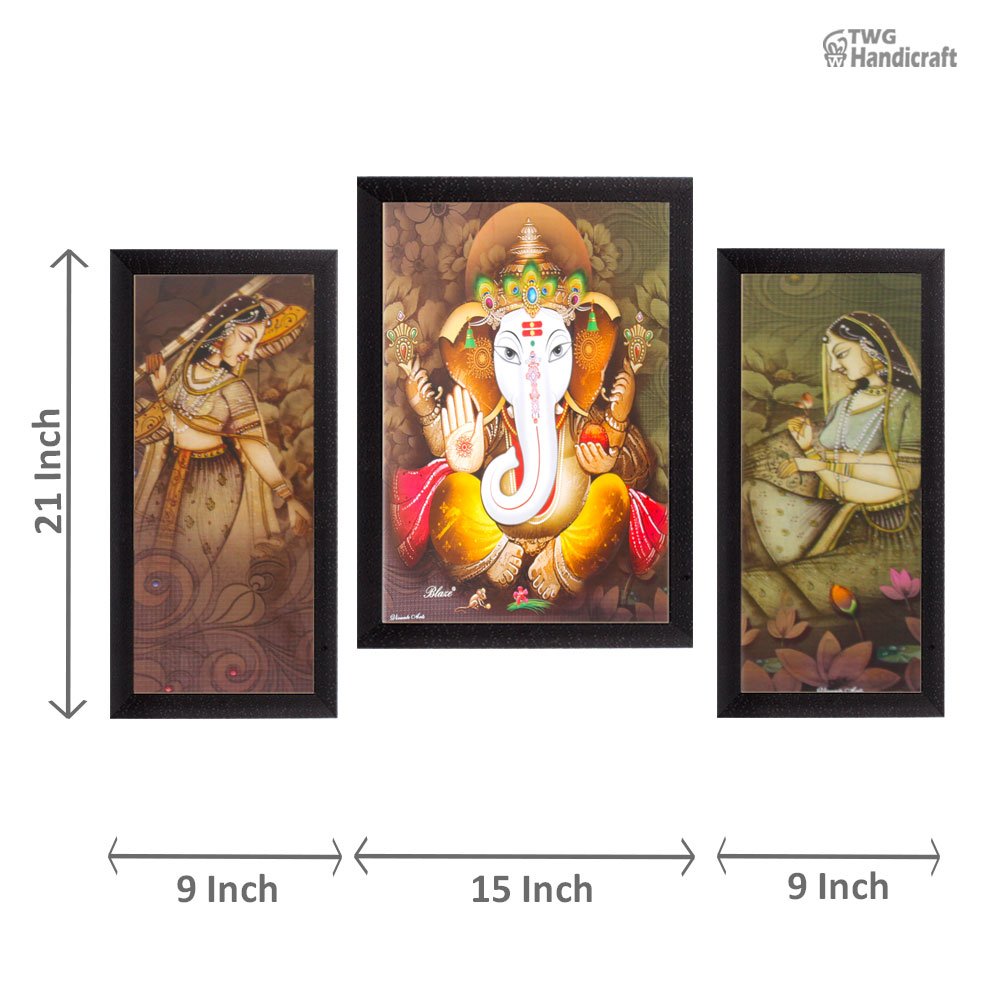 God Ganesha Painting Wholesale Supplier in India Set of Small Size Paintings 