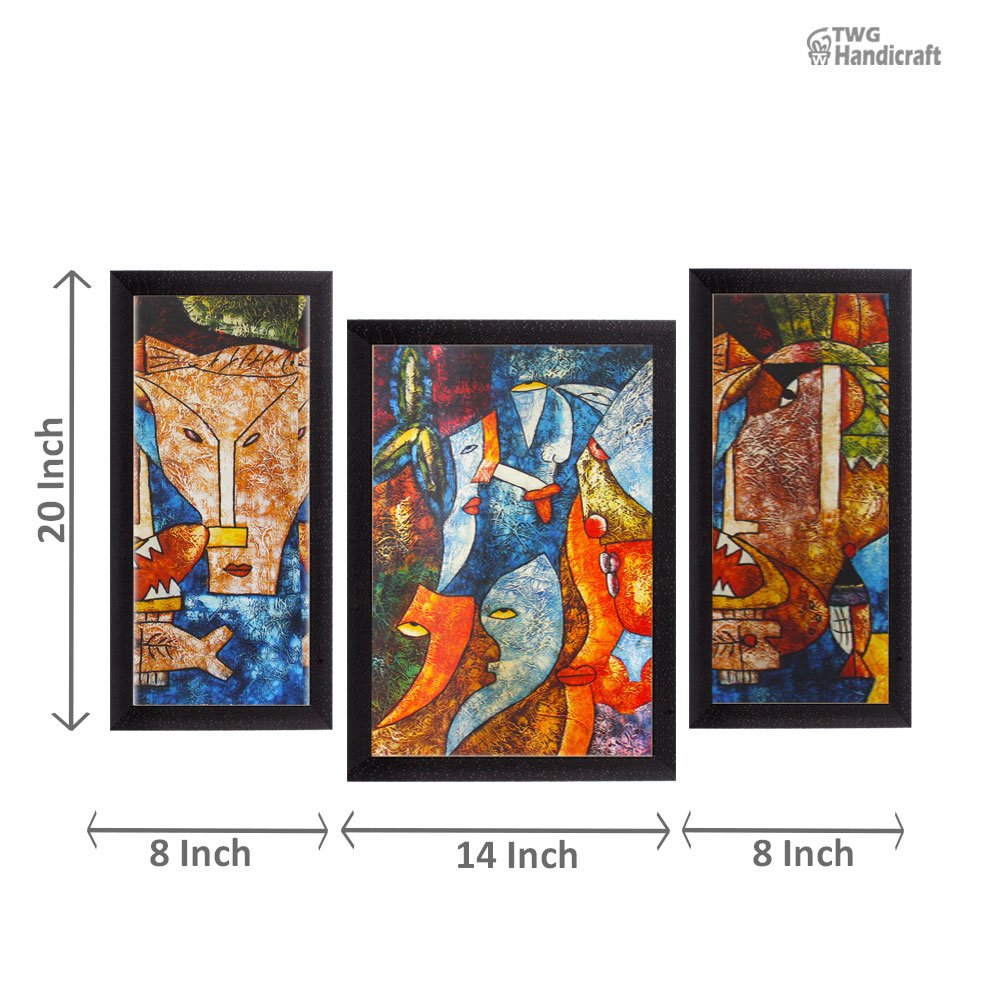 Modern Art 3pcs Paintings Manufacturers in Mumbai | Direct From Factory