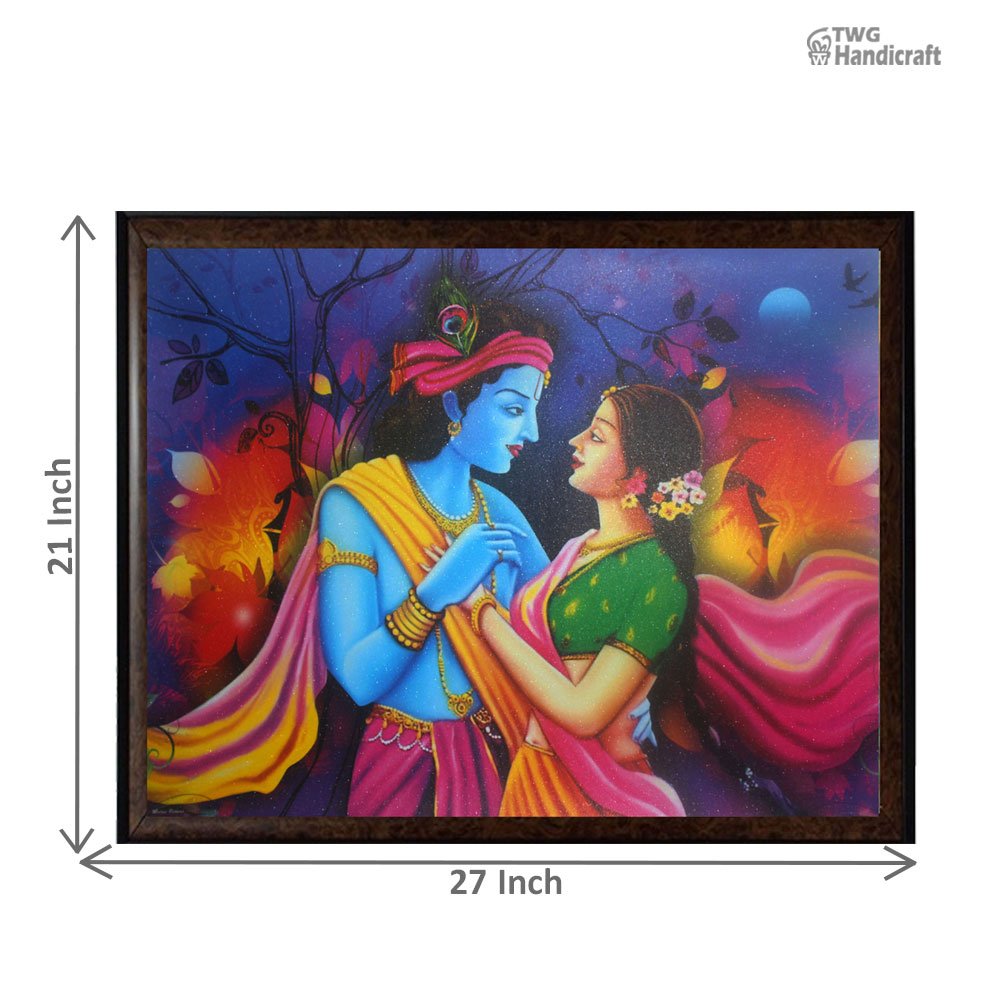Radha Krishna Paintings Manufacturers in Pune | Sparkle Laminated or UV Coated paintings at Wholesale Price