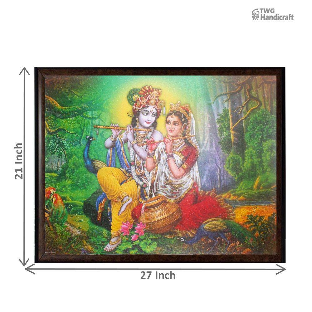 Radha Krishna Paintings Manufacturers in Karol Bagh Delhi Sparkle Laminated or UV Coated Paintings Frames