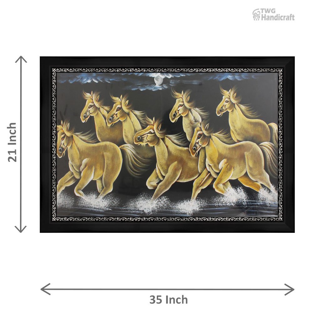 Animal Paintings Manufacturers in Delhi Seven Running Horse Paintings