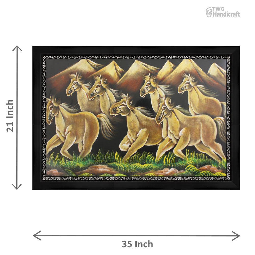 Animal Paintings Manufacturers in Banglore Seven Running Horse Paintings