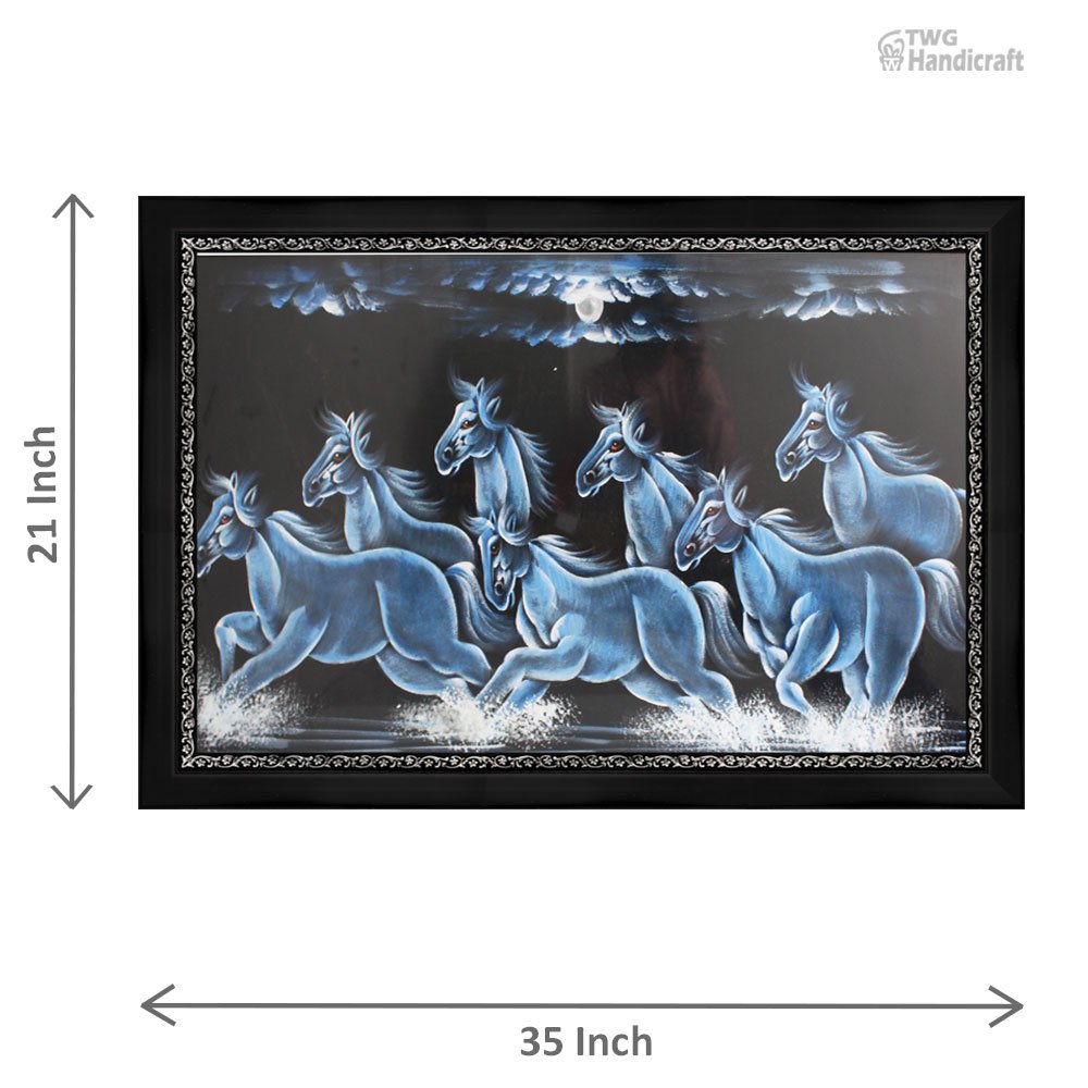 Animal Paintings Manufacturers in Kolkatta Seven Running Horse Paintings
