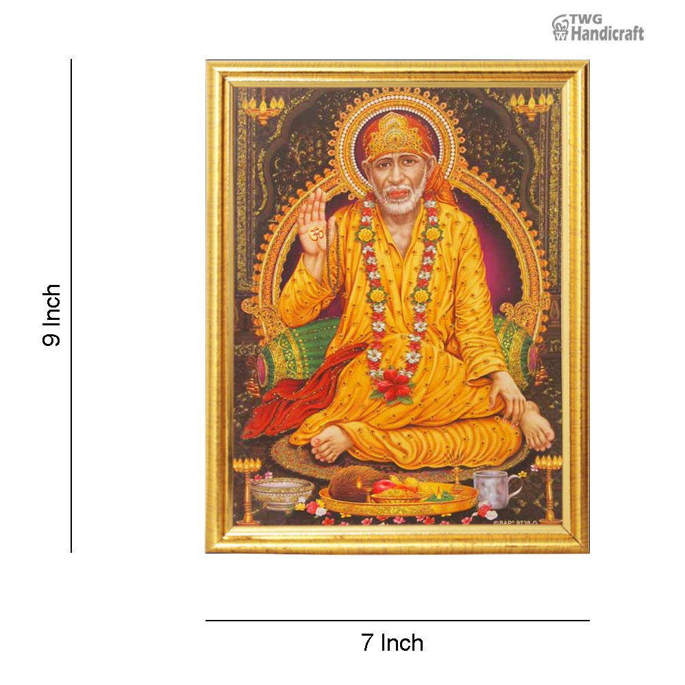 God Frames For Pooja Mandir Suppliers in Delhi 24 K Golden Foil Sai Baba Frames