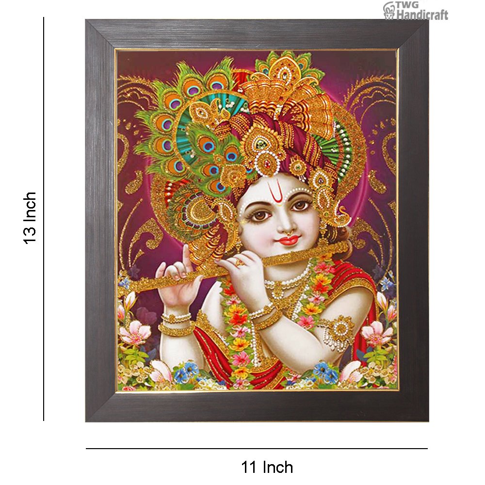 Manufacturer & Wholesale Supplier of Lord Krishna Glitter Finish Photo Frame 