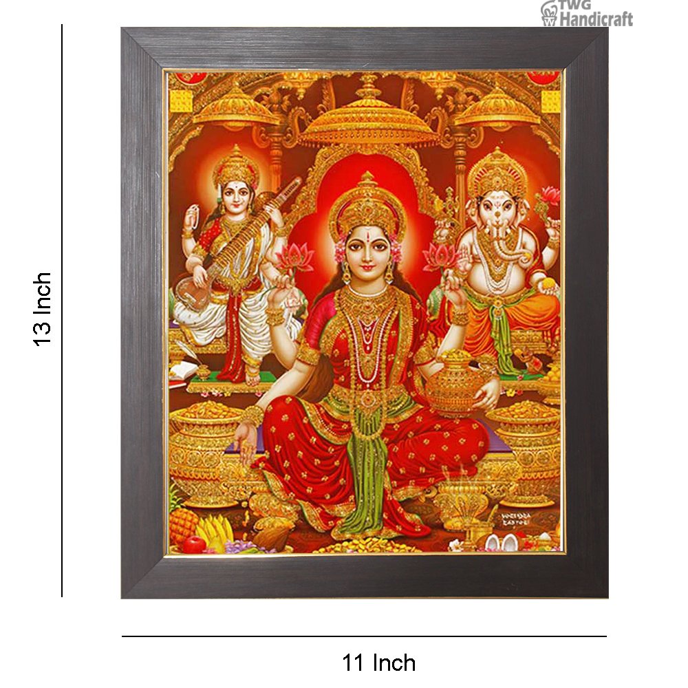 Manufacturer & Wholesaler of Laxmi Ganesh Saraswati Glitter Effect God Frame 