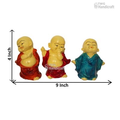 Baby Buddha Figurines Happy Monk Manufacturers in Chennai Indian Handicraft Statue Exporter