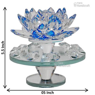Manufacturer of Crystal Showpiece Items Export Quality Lotus Suppliers