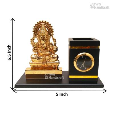 Manufacturer of Table Decor Items Pens Stand with clock
