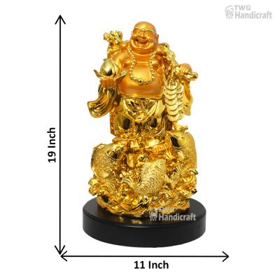 Laughing Buddha Statue Suppliers in Delhi | Gold Plated Laughing Buddh