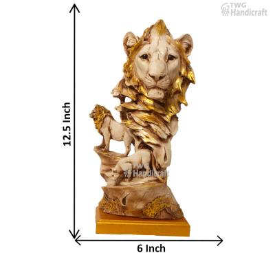 Lion Statue Showpiece Manufacturers in Delhi | Resin Lion Figurine Factory Rate