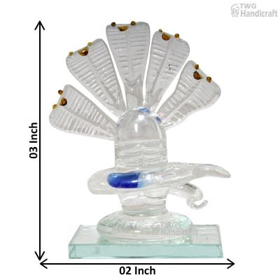 Glass Crystal Shivling Idol Statue Wholesale Supplier in India Crystal
