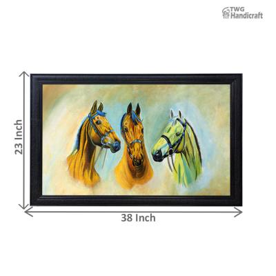 Handmade Paintings Suppliers in Delhi | 7 Running Horse Canvas Painting