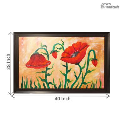 Handmade Paintings Manufacturers in Delhi | Floral Art Canvas Painintg