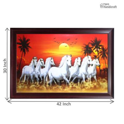 Animal Paintings Manufacturers in India Running 7 Horse Paintings